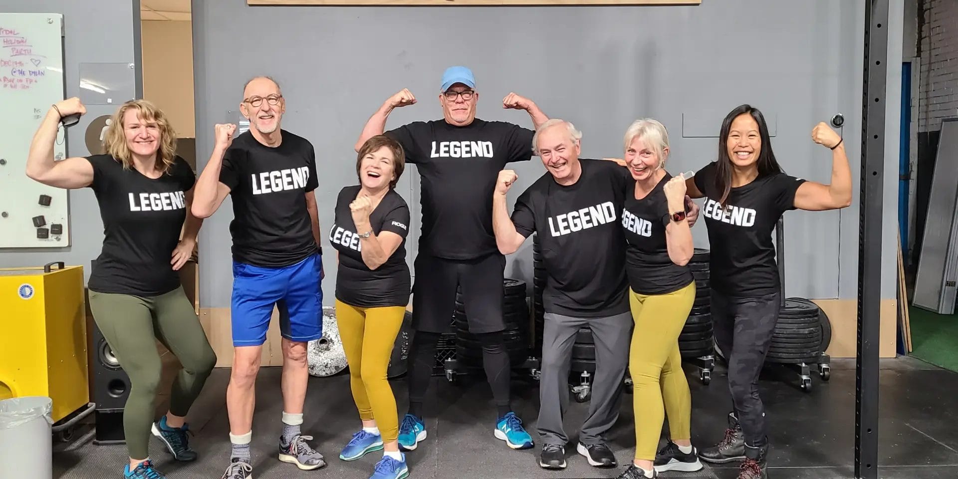Legends posing for the gym photo